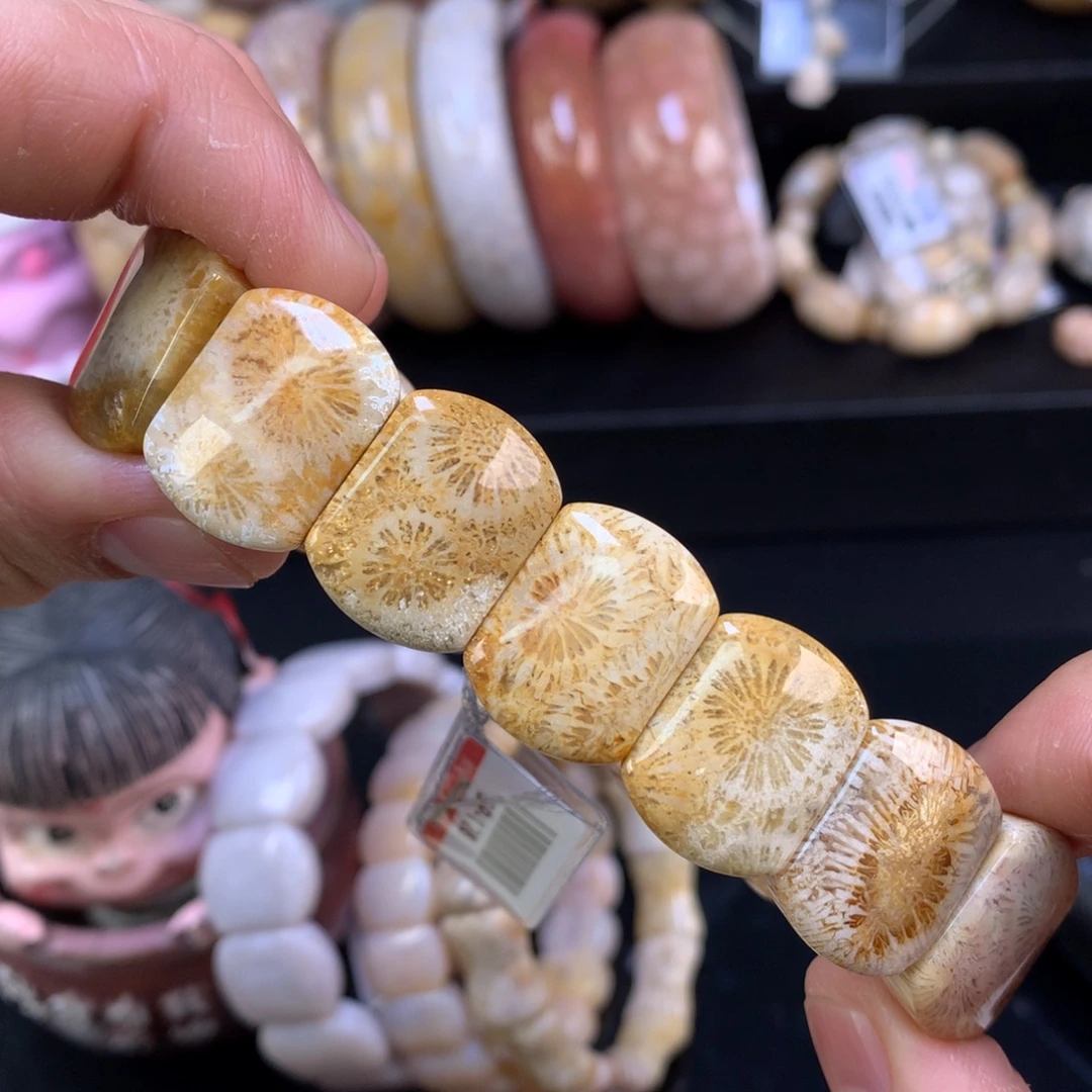 硅化珊瑚（珊瑚玉）未镶嵌颈饰44号全满大花