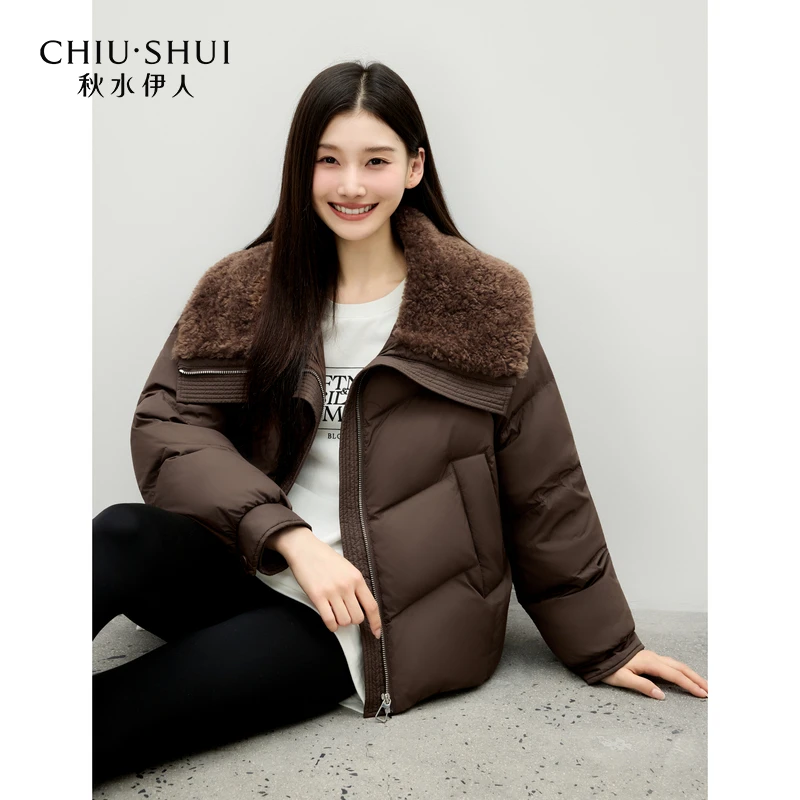 【直播优选】秋水伊人通勤外套大毛领设计羽绒服625409D150180