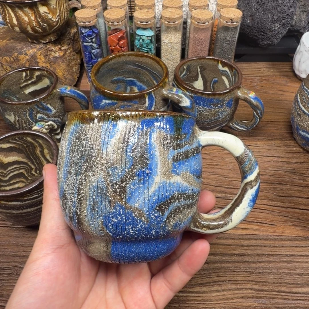 风***骨七彩岩矿马克杯大号450ml