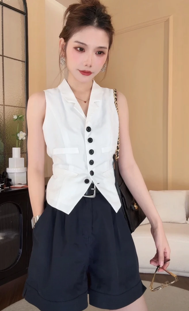 V领西装马甲背心