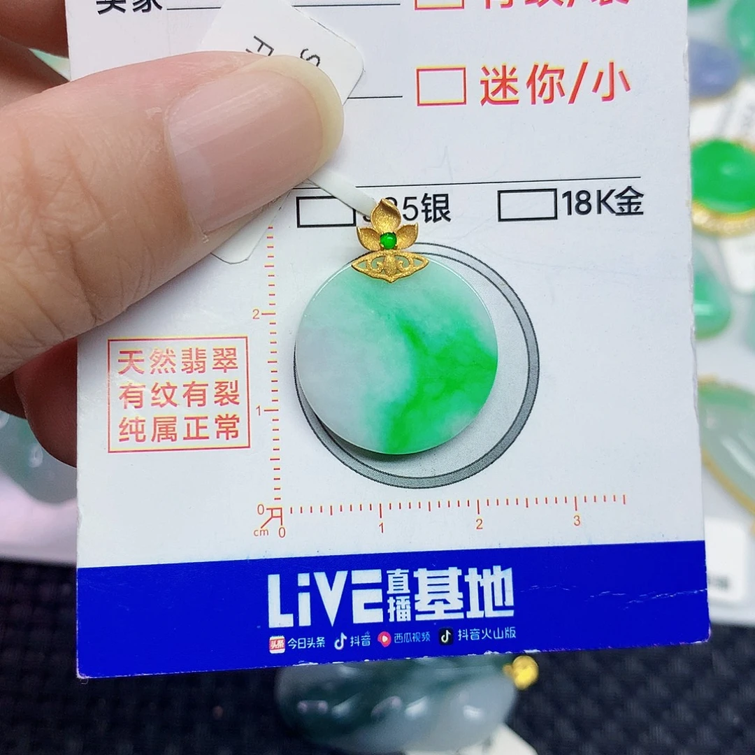 翡翠18K金镶嵌颈饰356784