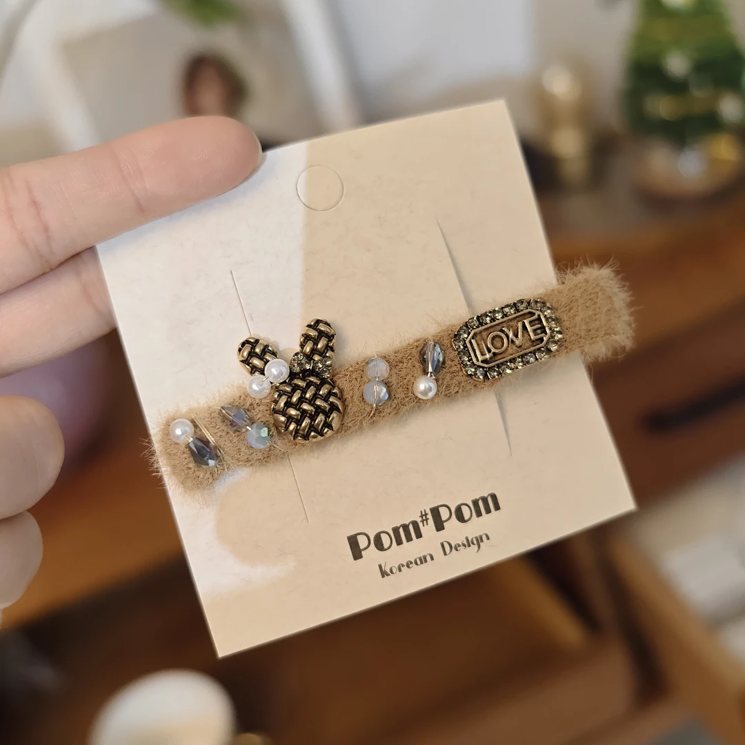 1619复古小兔小发夹（手工微瑕介意勿拍）