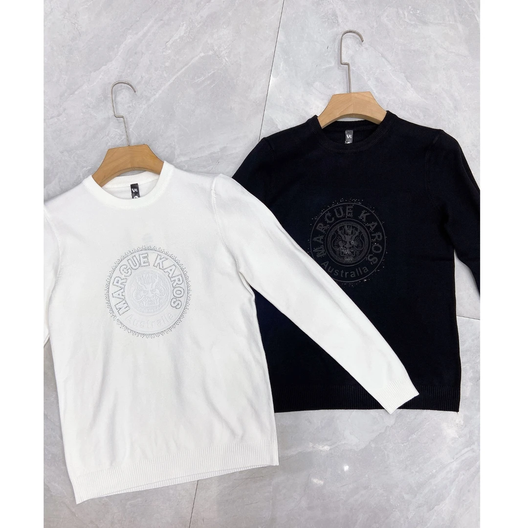 男士上衣圆领百搭潮流时尚重工烫钻针织毛衣-8820