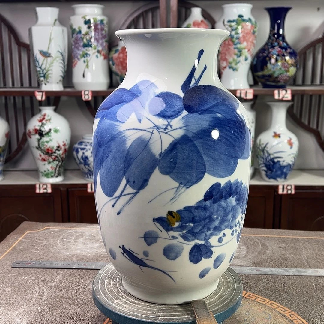 摆件陶景德镇陶瓷大冬荷为