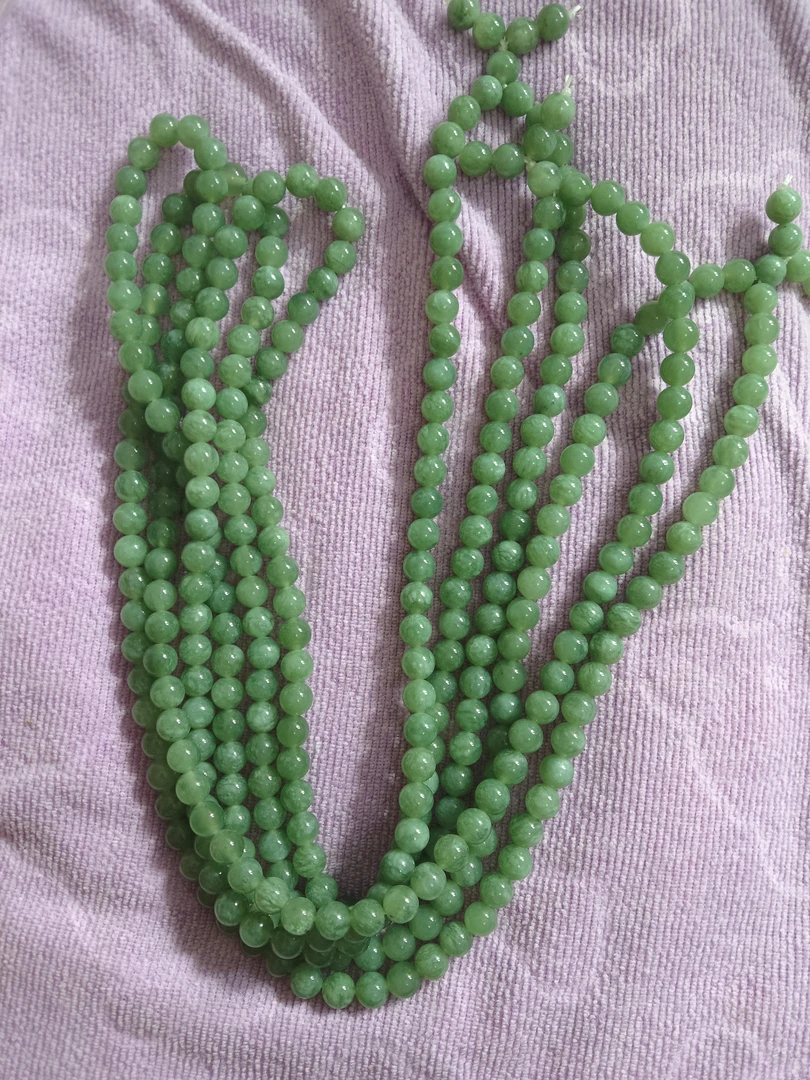 天然岫玉篮水108粒卡8珠编手链可分5条88米一条可自行下单随机发