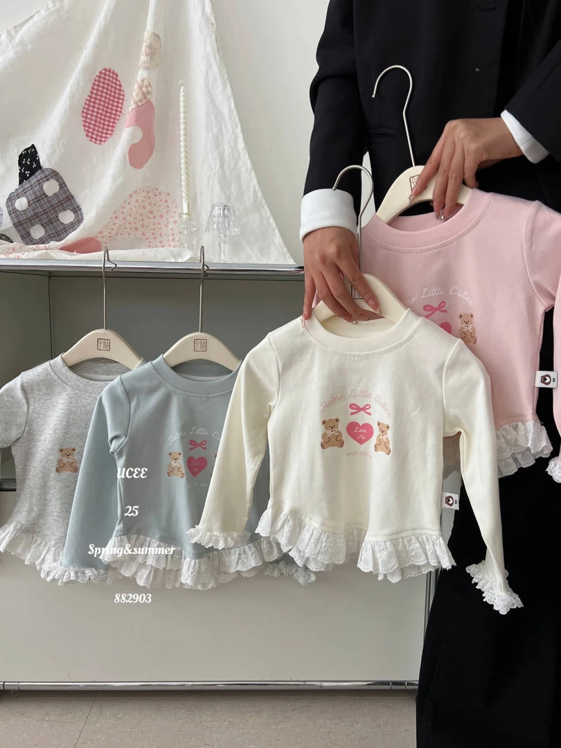 【釉兮】25春 女童可爱蕾丝花边打底衫