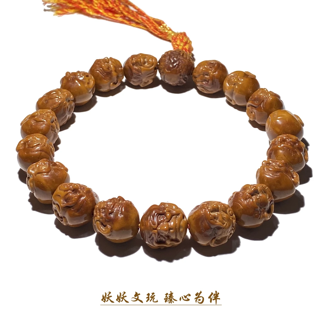 【P852】紫金鼠精工雕刻”十八罗汉“手持 尺寸14.5mm左右 精工细作