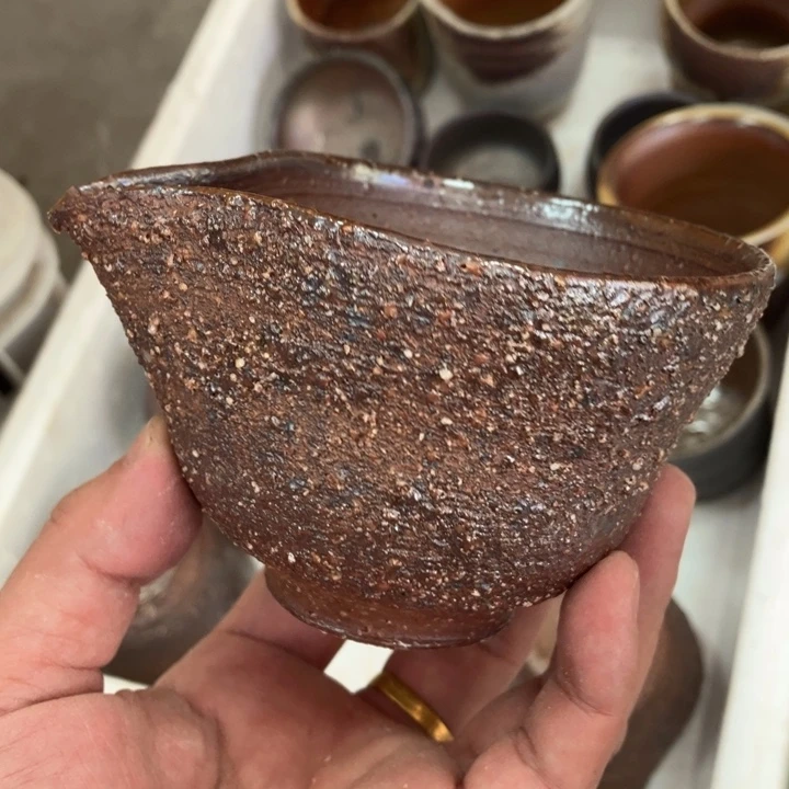 柴烧茶具茶杯大放漏