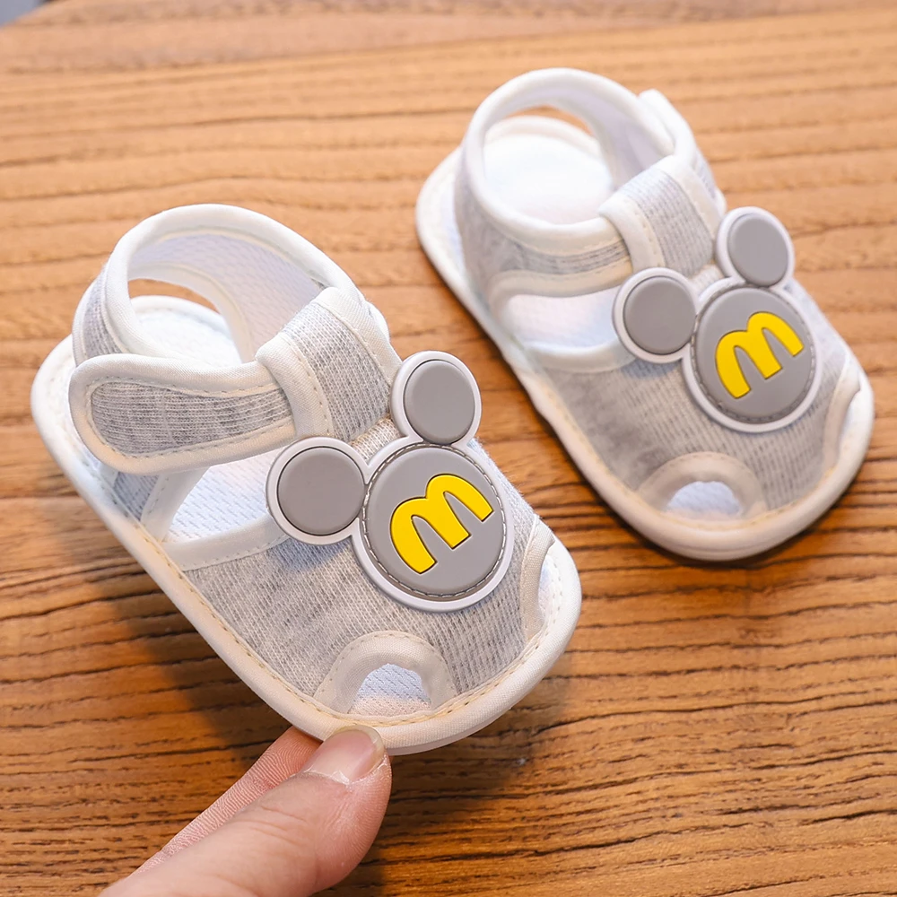 不掉鞋婴幼儿步前学步鞋子防滑0-1岁男女宝宝夏季学步凉鞋软底