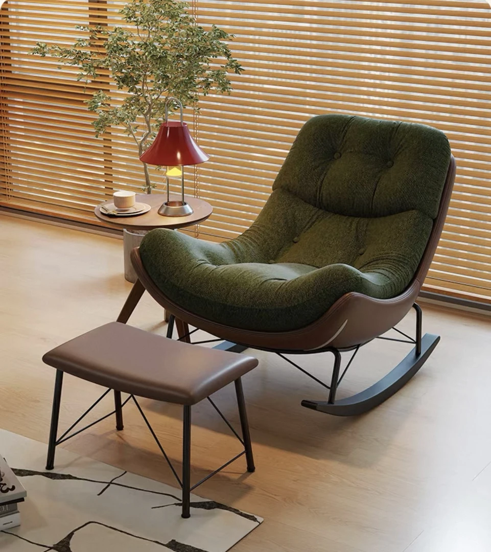 中古风窝窝摇椅轻奢懒人客厅阳台卧室躺椅单人网红逍遥椅可躺可睡