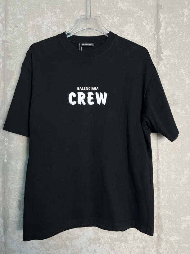 未使用 Balenciaga/巴黎世家 XS*1/Crew联名黑色短袖/06403