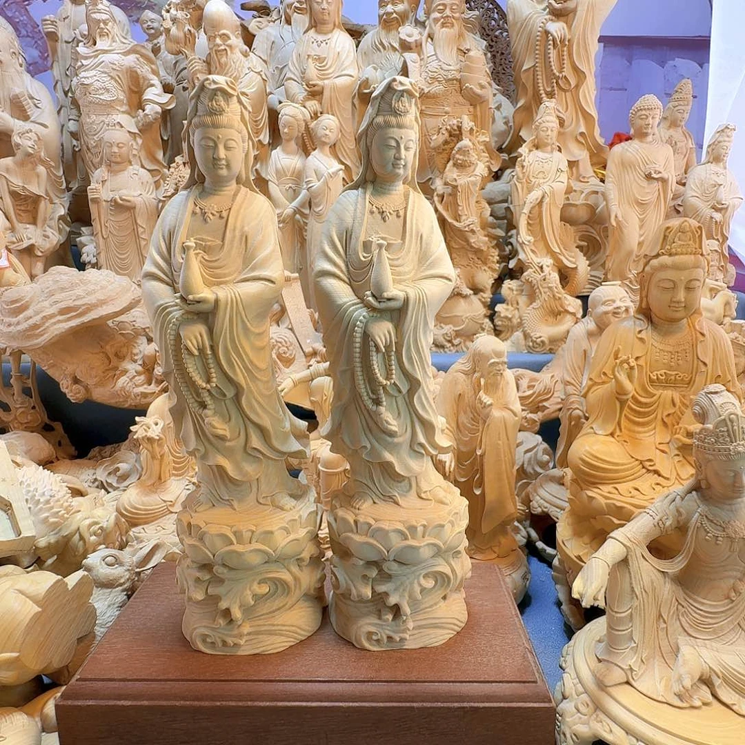 黄杨木吴*师小叶黄杨木净瓶观音2个