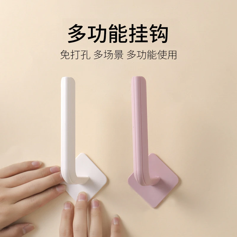 L型免打孔强力粘钩壁挂厨房卧室门后墙面挂钩贴