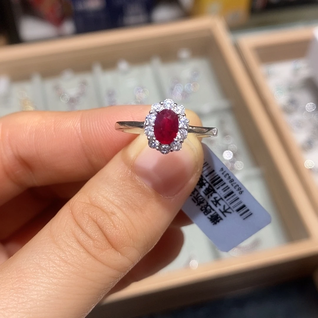 银S925镶嵌戒指红宝石