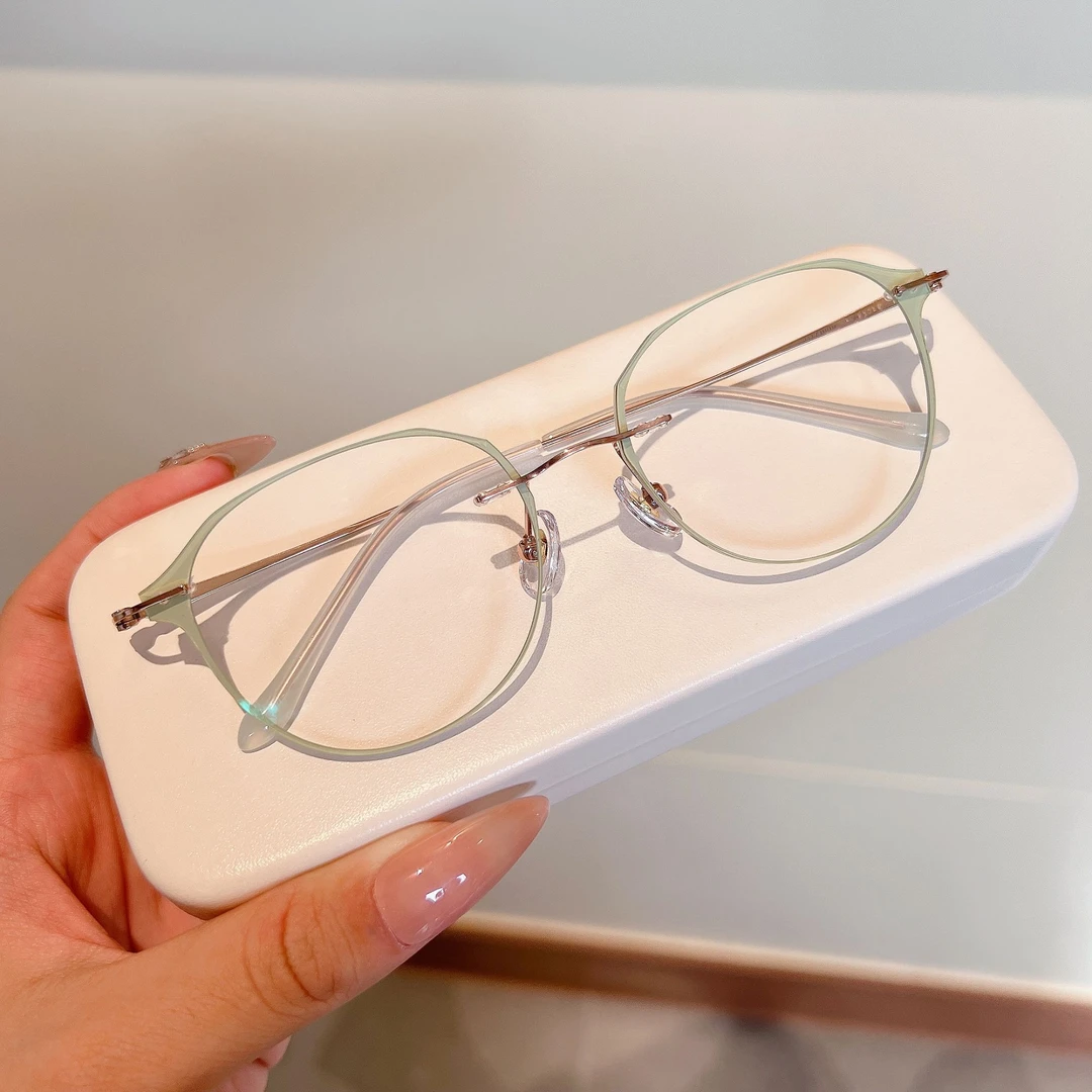 超轻无边框小众眼镜可配度数珐琅彩工艺国风