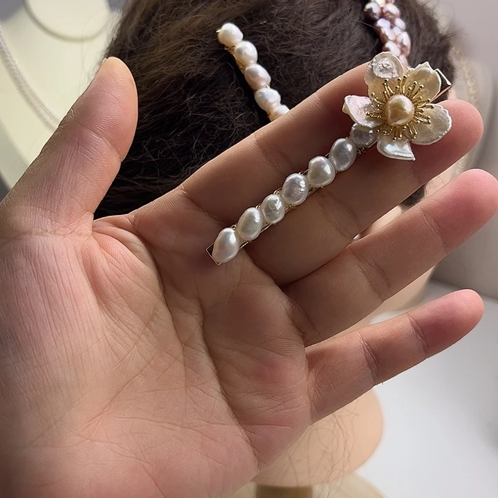 发夹淡水珍珠未镶嵌