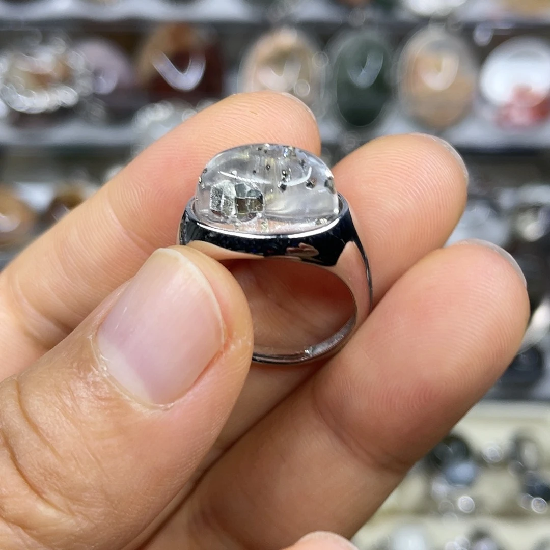 【闪购商品】银S925镶嵌珠宝半成品水晶戒指