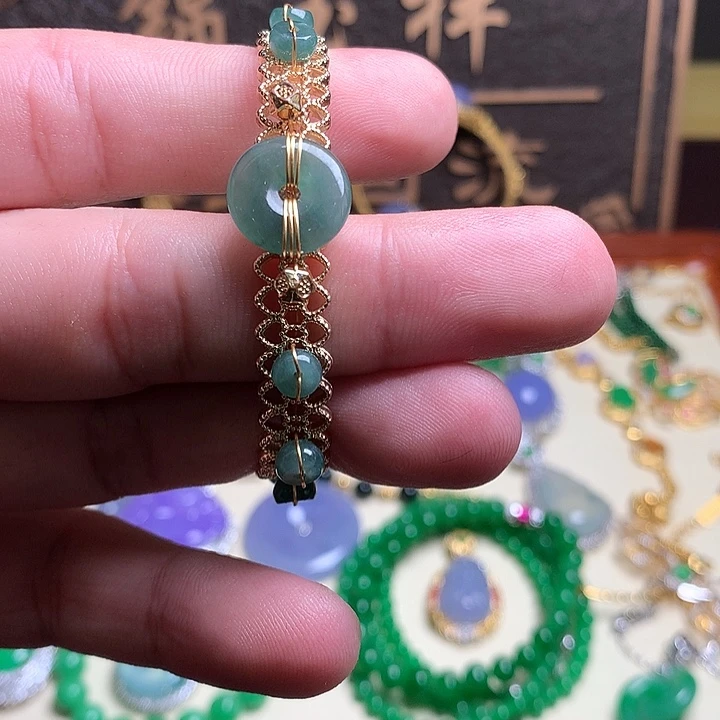 翡翠合金颈饰天然缅甸A货翡翠