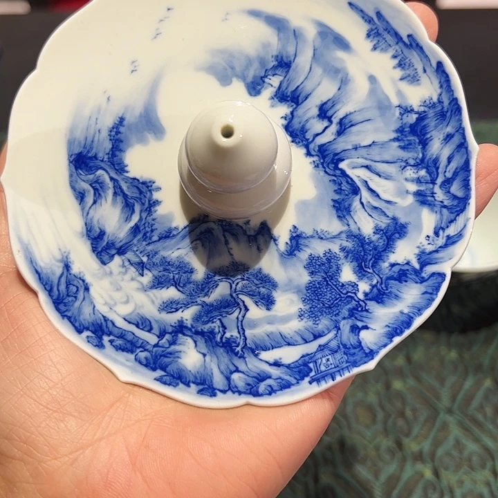 柴窑手工手绘山水香插