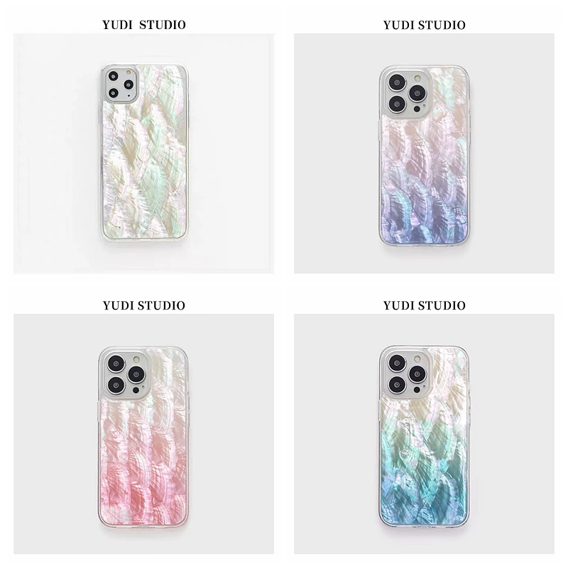 天然贝母贝壳手机壳保护套大孔适用苹果16Promax新15华为Mate60