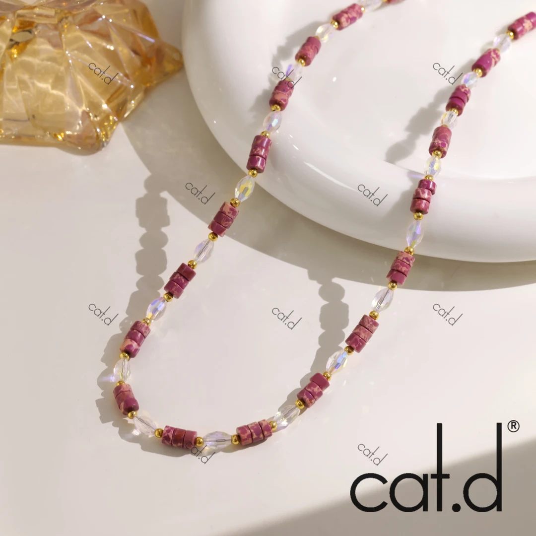 钛钢项链 X0032《紫鸢尾》原创设计复古百搭温柔风ins手作串珠项链