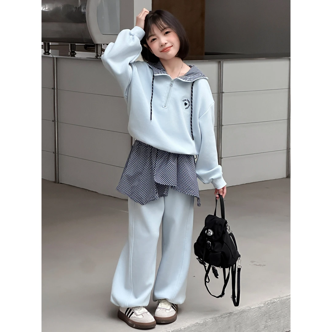 卫衣上衣春秋长袖休闲连帽宽松秋季套装运动时尚春季减龄印花韩版