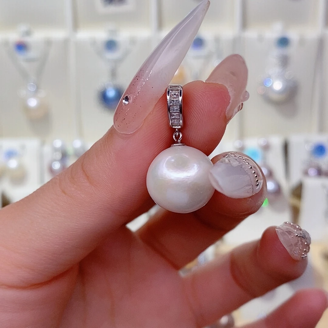 吊坠(赠链)银S925镶嵌淡水珍珠14➕