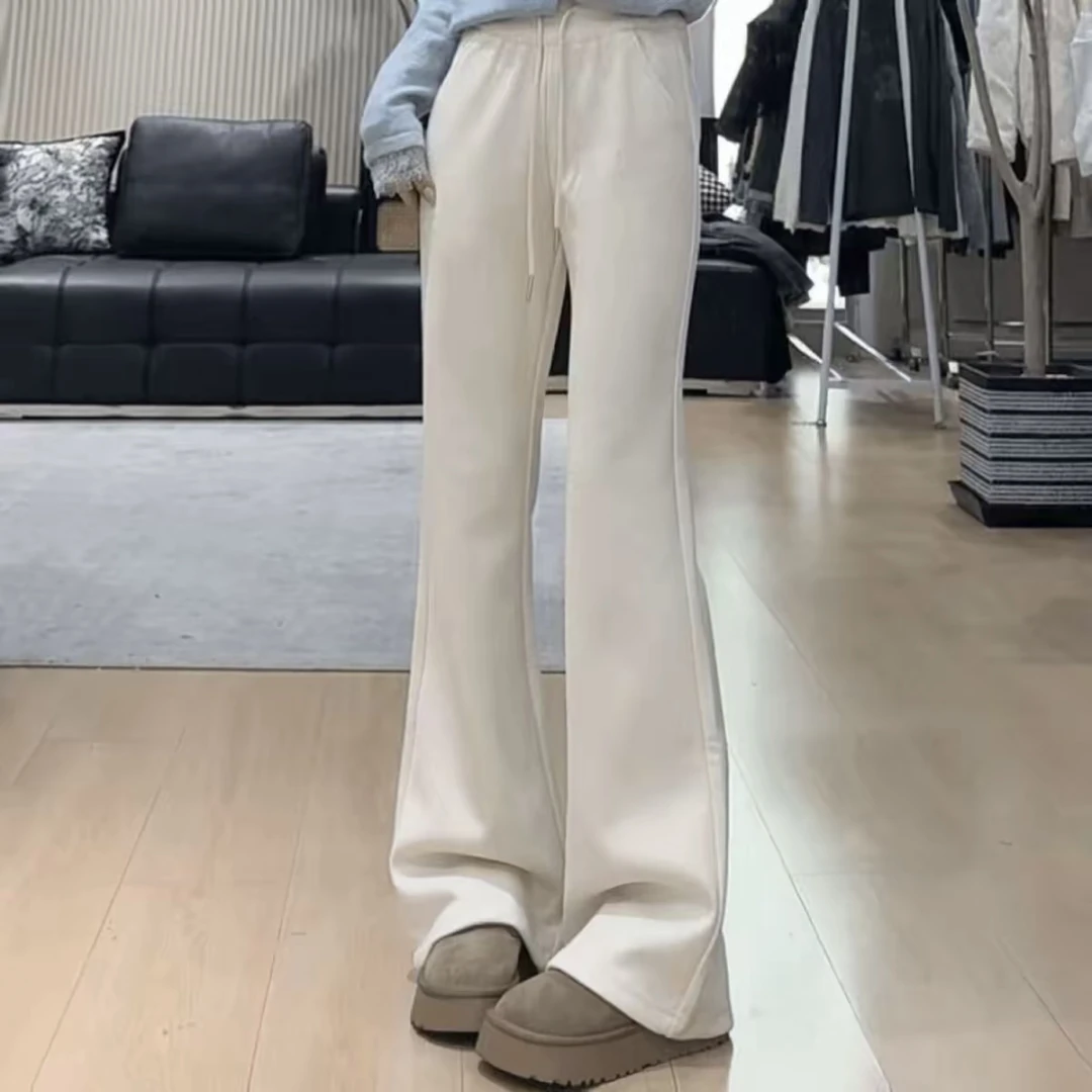 【现货+运费险】微喇裤2025秋冬新款抽绳运动女休卫裤闲垂感裤子