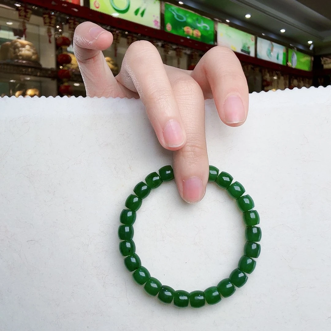 和田玉（碧玉）手链未镶嵌