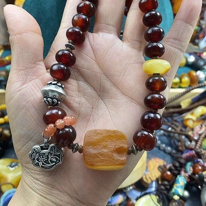 蜜蜡未镶嵌项链项链