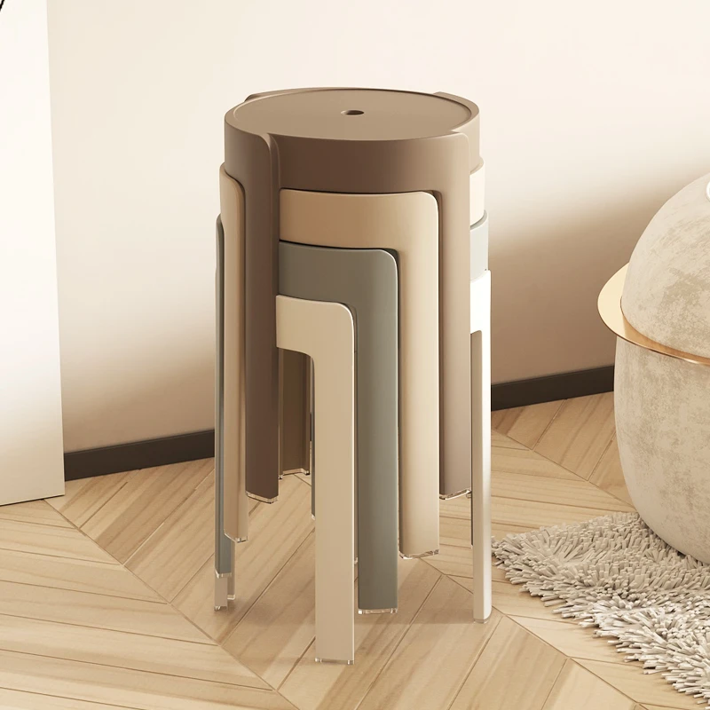 塑料凳子可叠放摞叠加厚家用特厚现代简约久坐舒服椅子板凳高圆凳