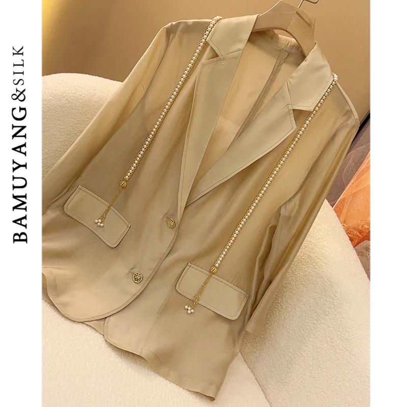 清透空气感!会呼吸天丝 篙级色 西装领薄款外套 空调衫