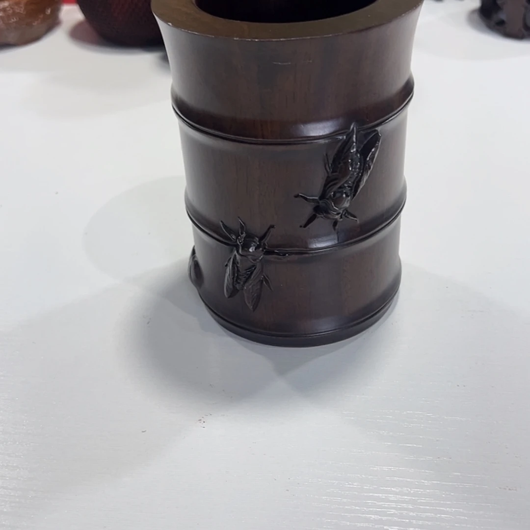 风车木（黑檀木）红木底座精雕工艺品