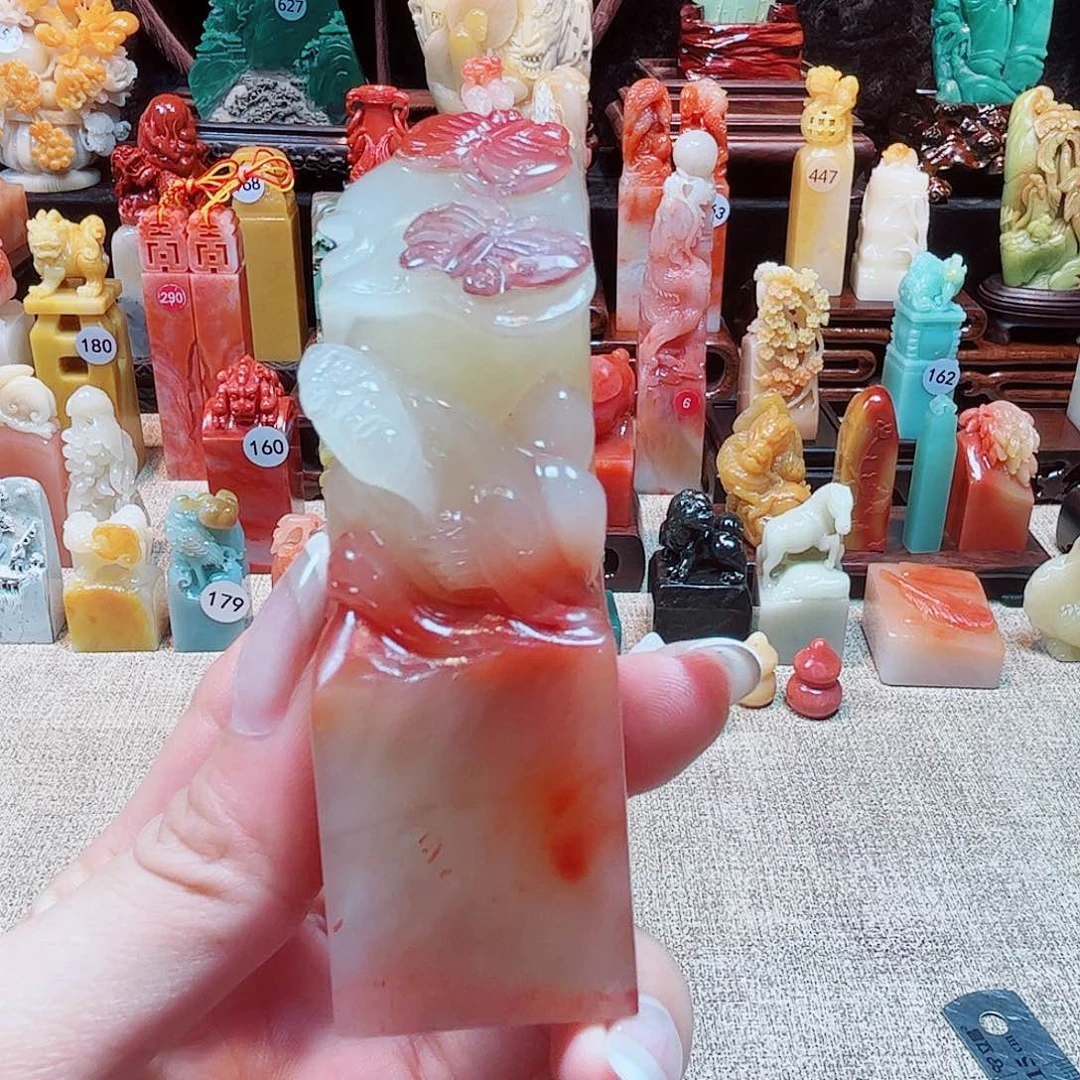 寿山石印石庄周梦蝶