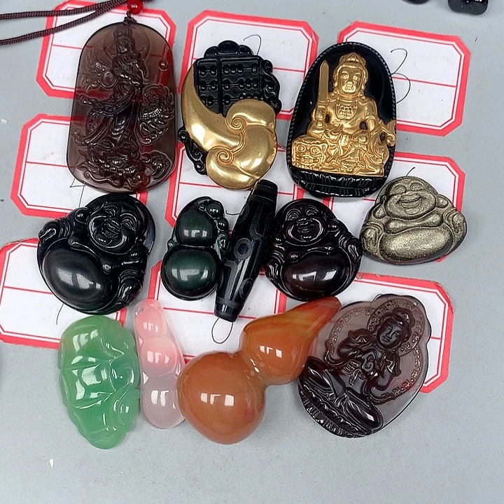 黑曜岩未镶嵌颈饰希**好