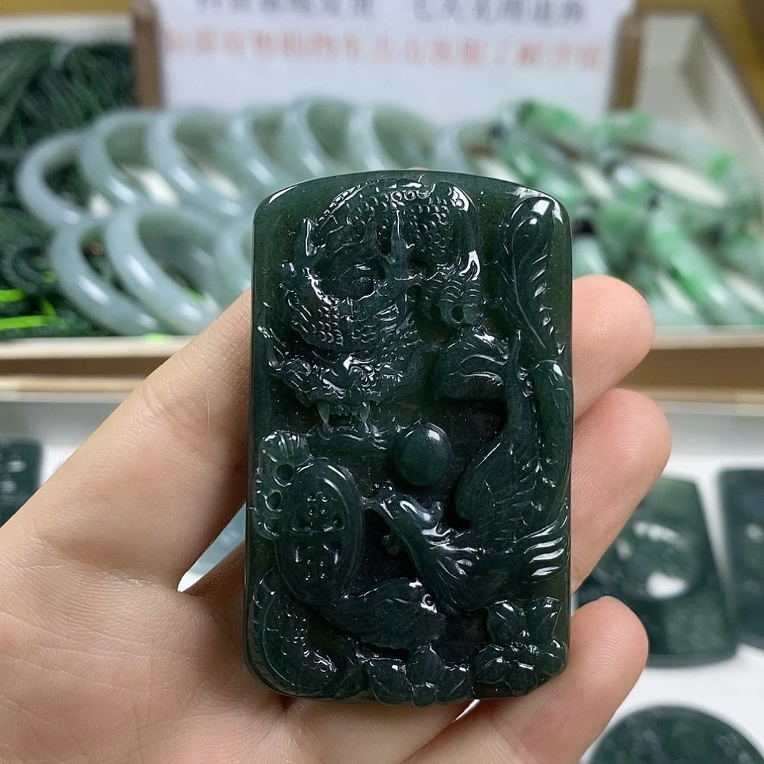 翡翠未镶嵌颈饰2-9翡翠A货挂件