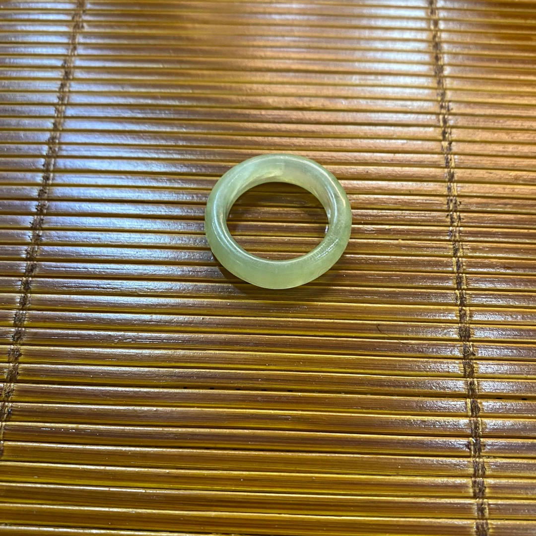 天然玉石，岫玉戒指圈，精美随意配饰