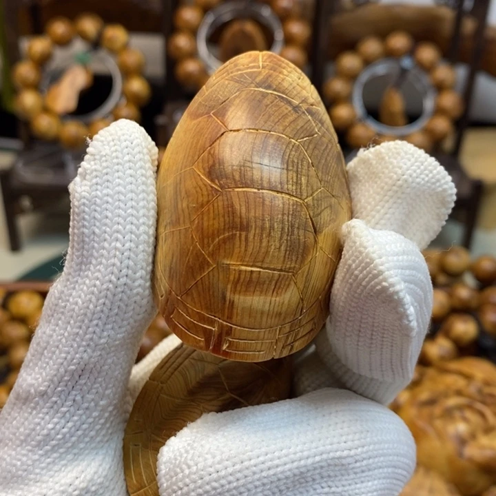 柏木修**性太行崖柏手把件龟壳