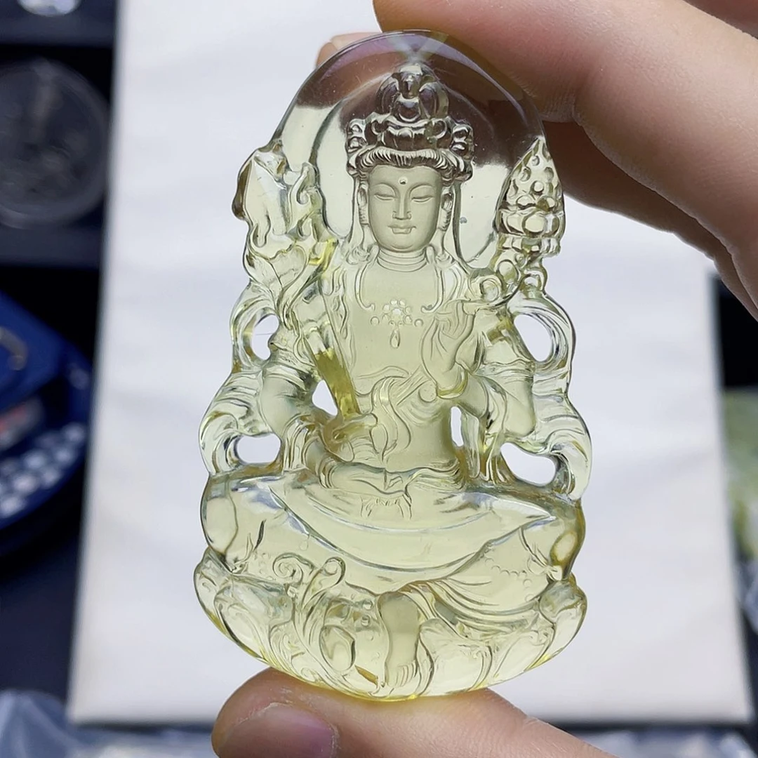 未镶嵌颈饰水晶W****m黄水晶大师精雕虚空藏吊坠