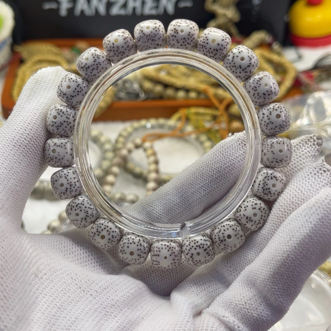 手串星月菩提原生态原白11×10正月星点货高抛