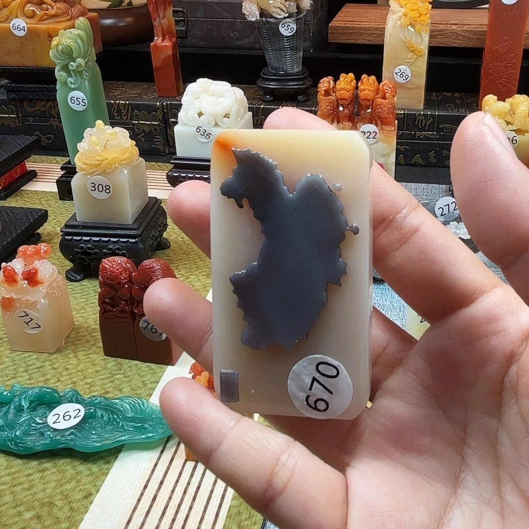 印石寿山石芙蓉牌子8