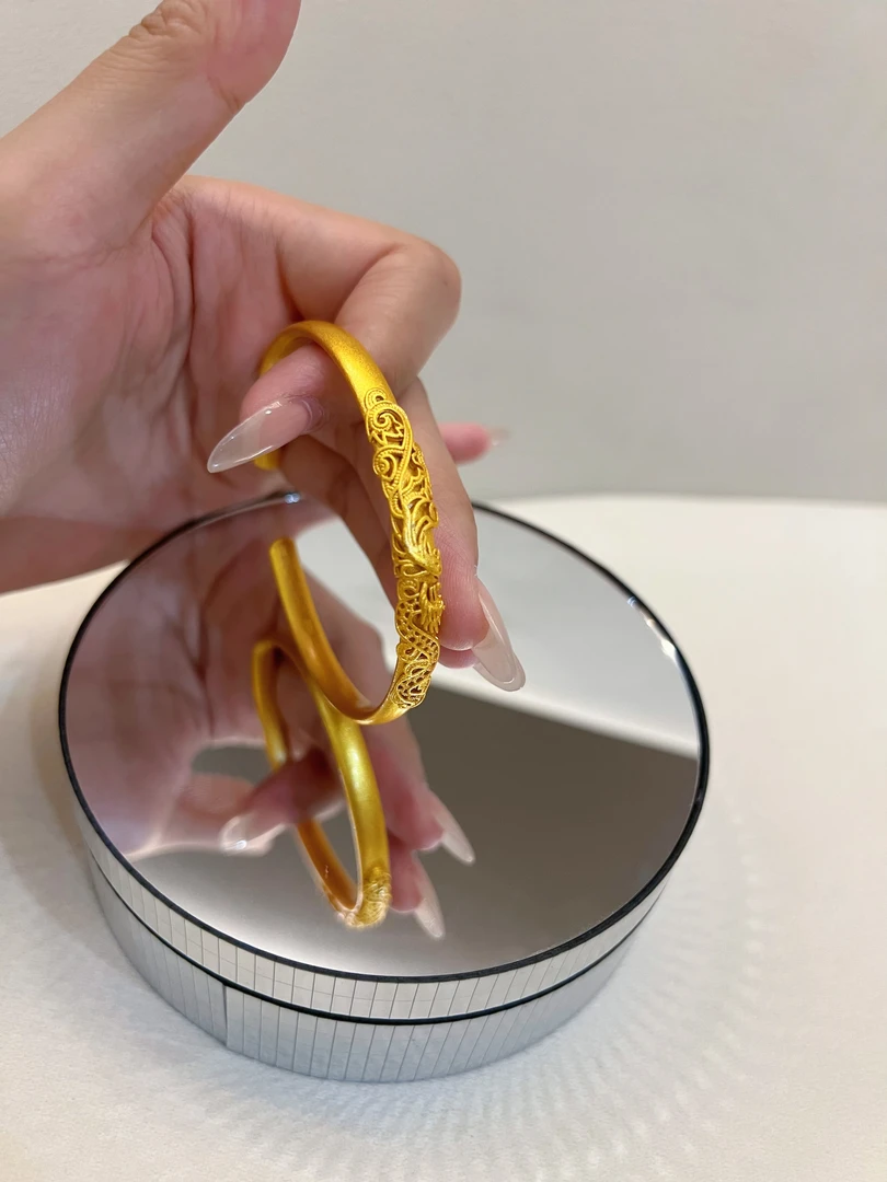 铜合金手镯 正品金古法龙凤呈祥传承手镯