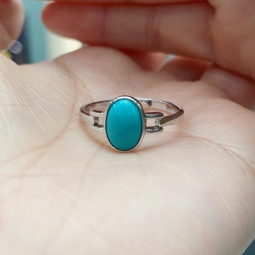 绿松石戒指银S925镶嵌