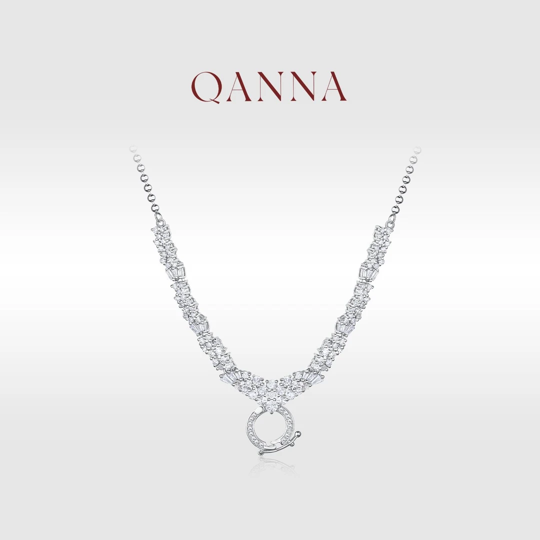 QANNA【1.2克拉 花藤】18K金时尚小众万能链百搭钻石项链AF