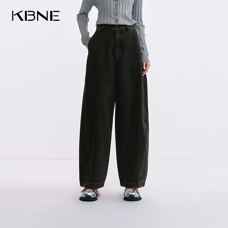 KBNE牛仔裤女款爆款2025新款阔腿裤慵懒风裤子日系复古洋气萝卜裤