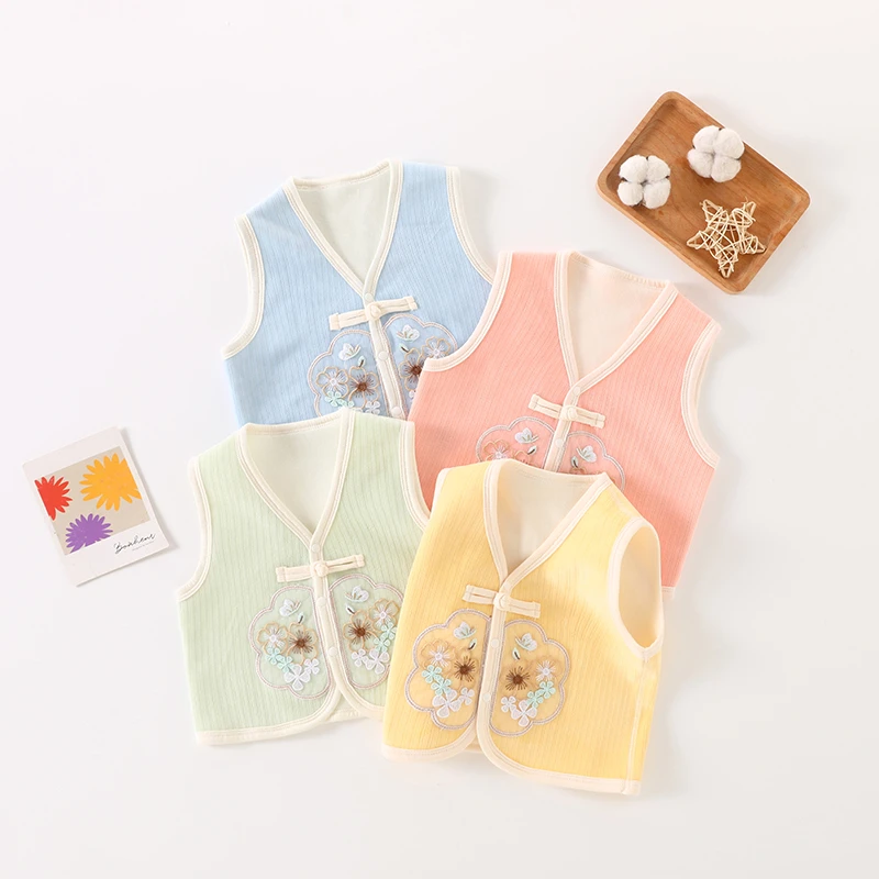 婴儿国风马甲秋冬季外套外穿加绒开衫宝宝新中式坎肩马夹宝宝背心