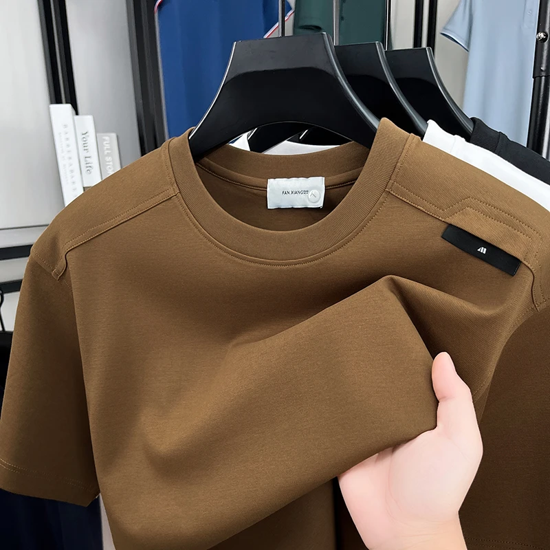 轻奢痞帅男装短袖t恤夏季新款棉气场强大高级感设计款上衣t恤潮牌