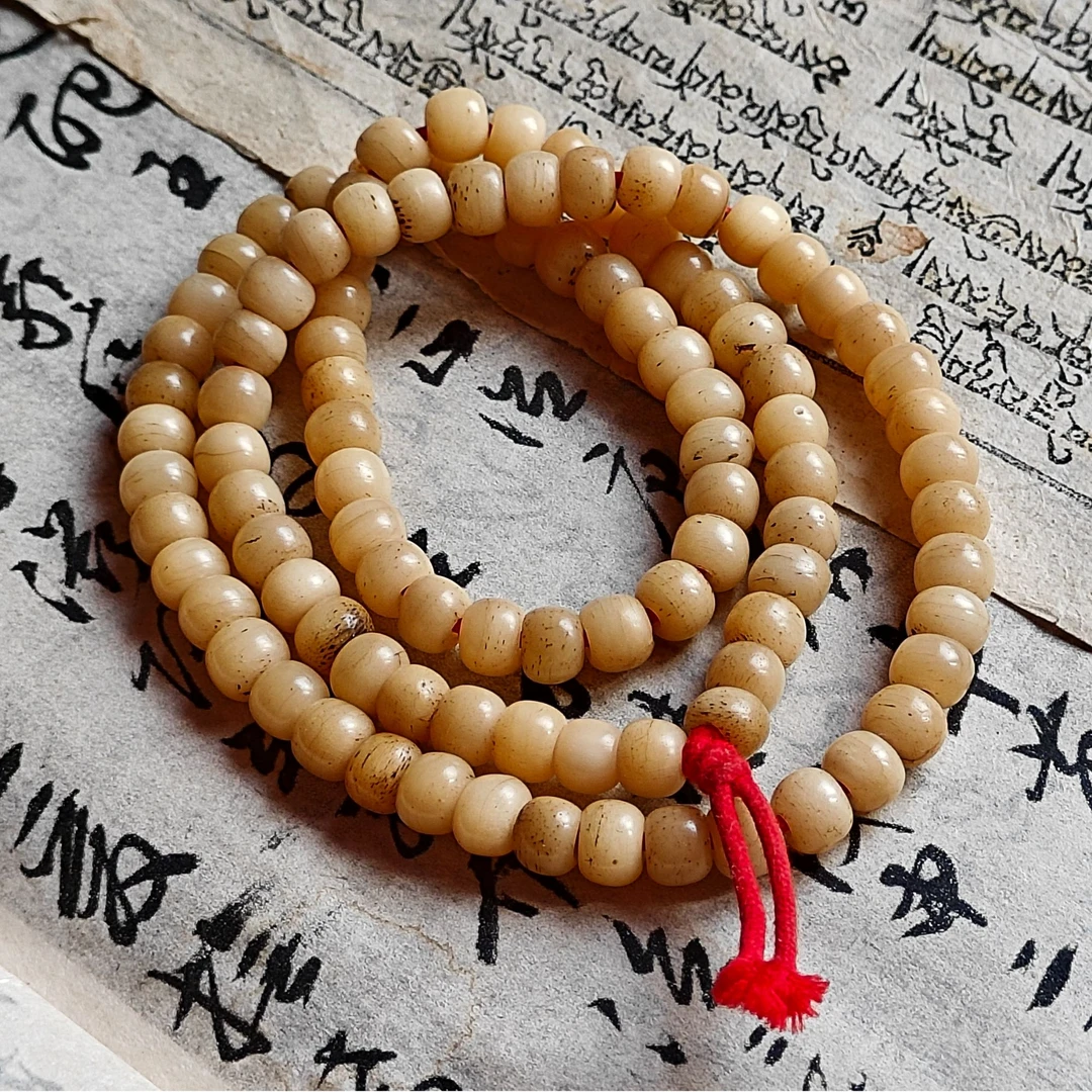 非金属树脂手链 西藏藏传 念珠直径8.2毫米100颗 包浆压痕念珠