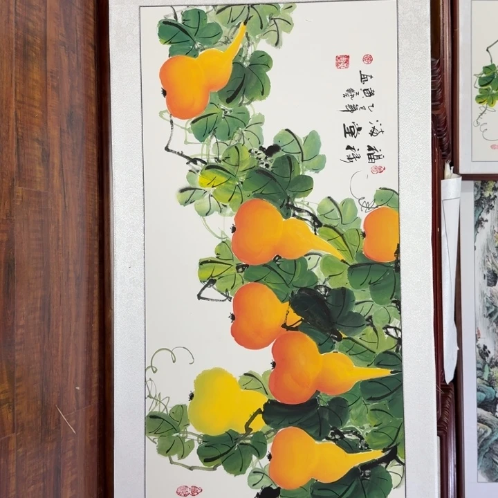 国画带框发货尺寸63*123厘米