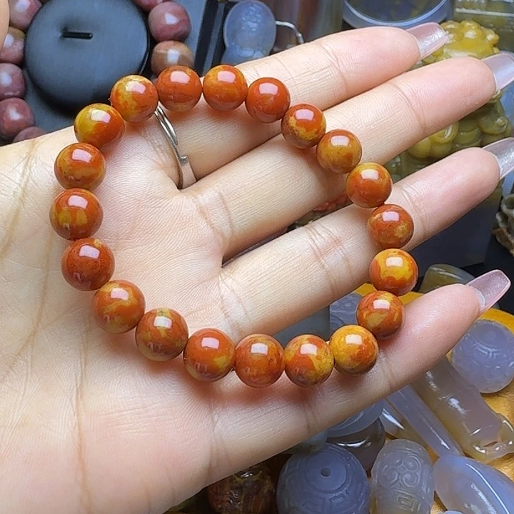 未镶嵌手串硅化玉